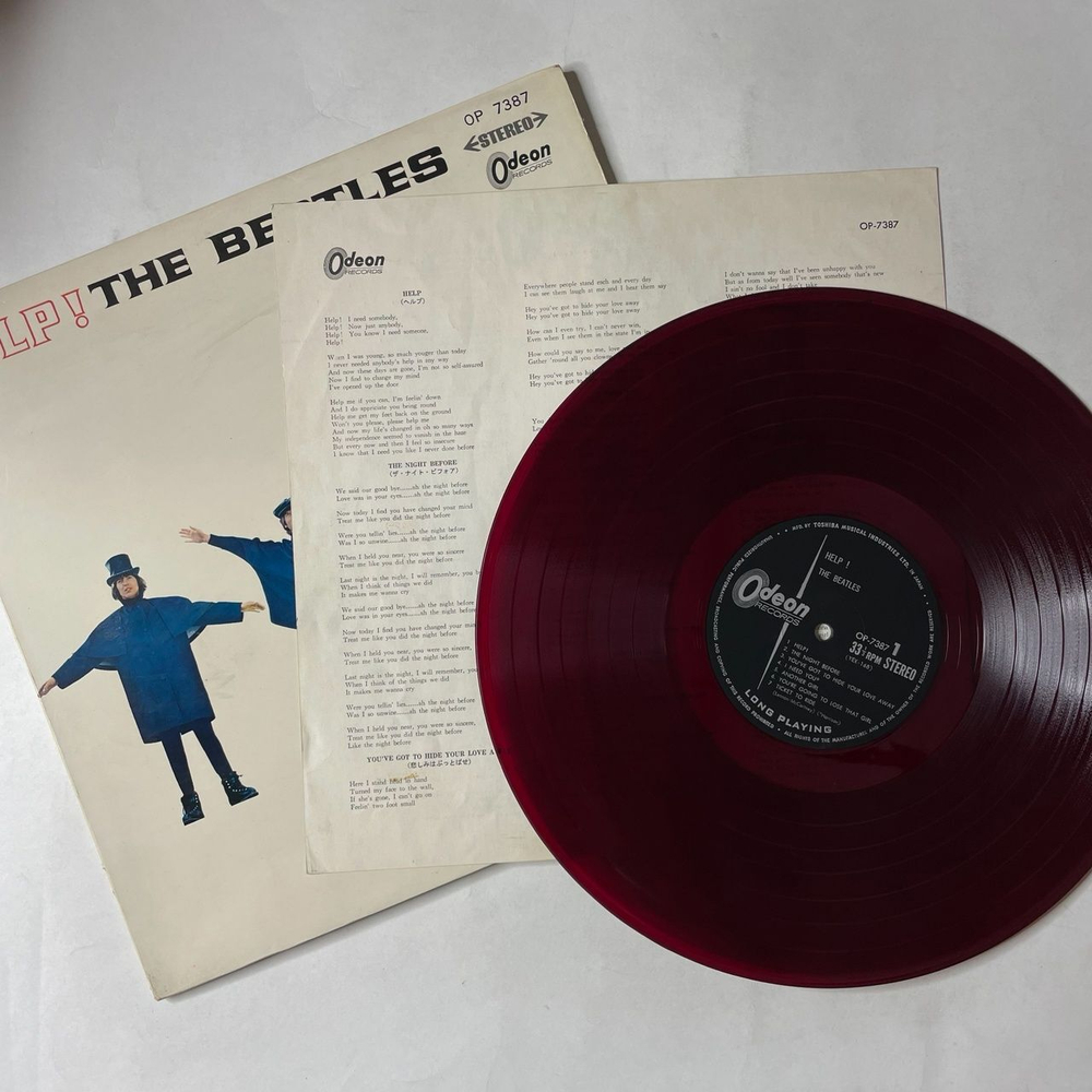 Винтажная виниловая пластинка LP The Beatles Help (Japan 1965) (No Obi) (Red Wax Vinyl) Dizzy Miss Lizzy