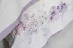 Постельное белье 2 спальное евро Garda Decor Фиори сиренево-белое