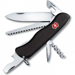 Нож Victorinox Forester, 111 мм, 12 функций, с фиксатором лезвия, черный