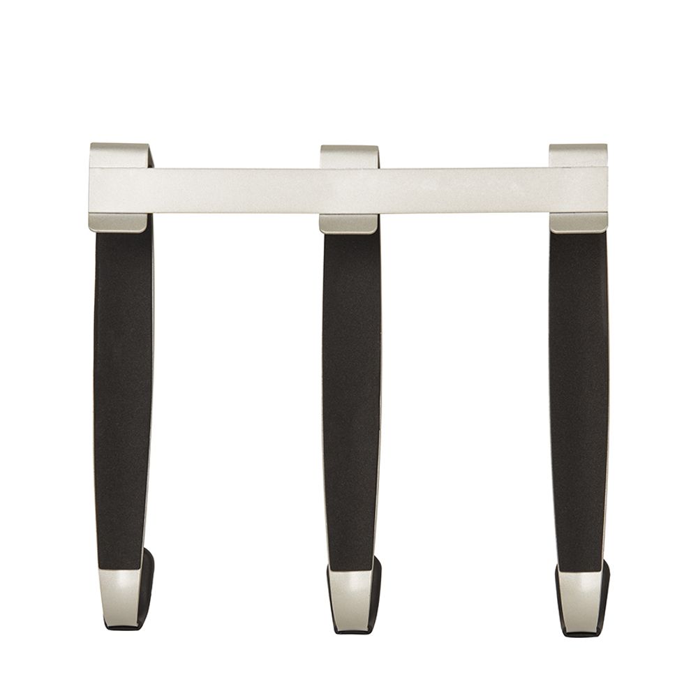 Вешалка надверная Schnook, 23 см, черная-никель, 3 крючка