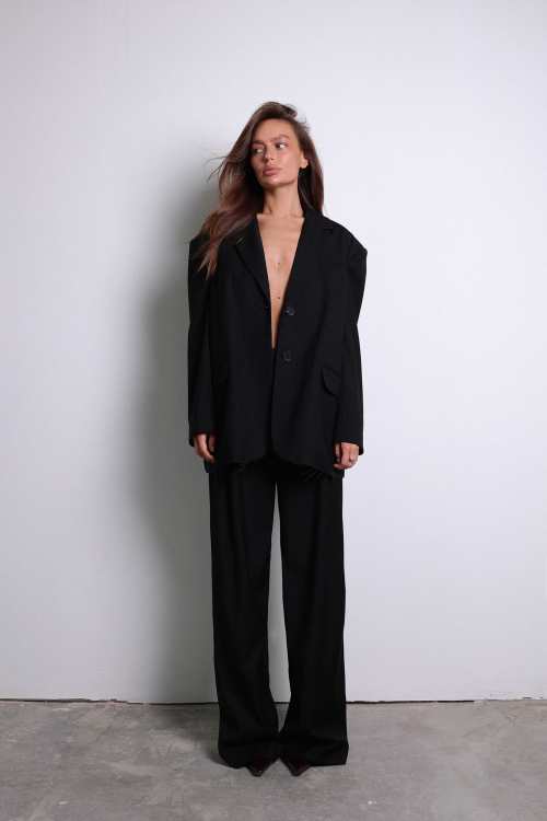 Брюки-палаццо черные