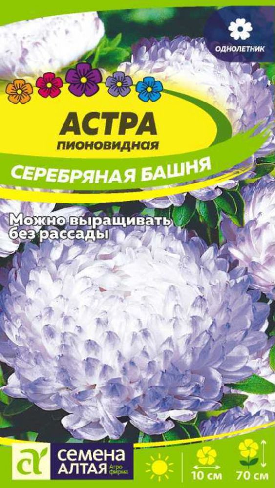 Астра пионовидная &quot;G. Серебряная башня&quot; 0,05г., Россия.
