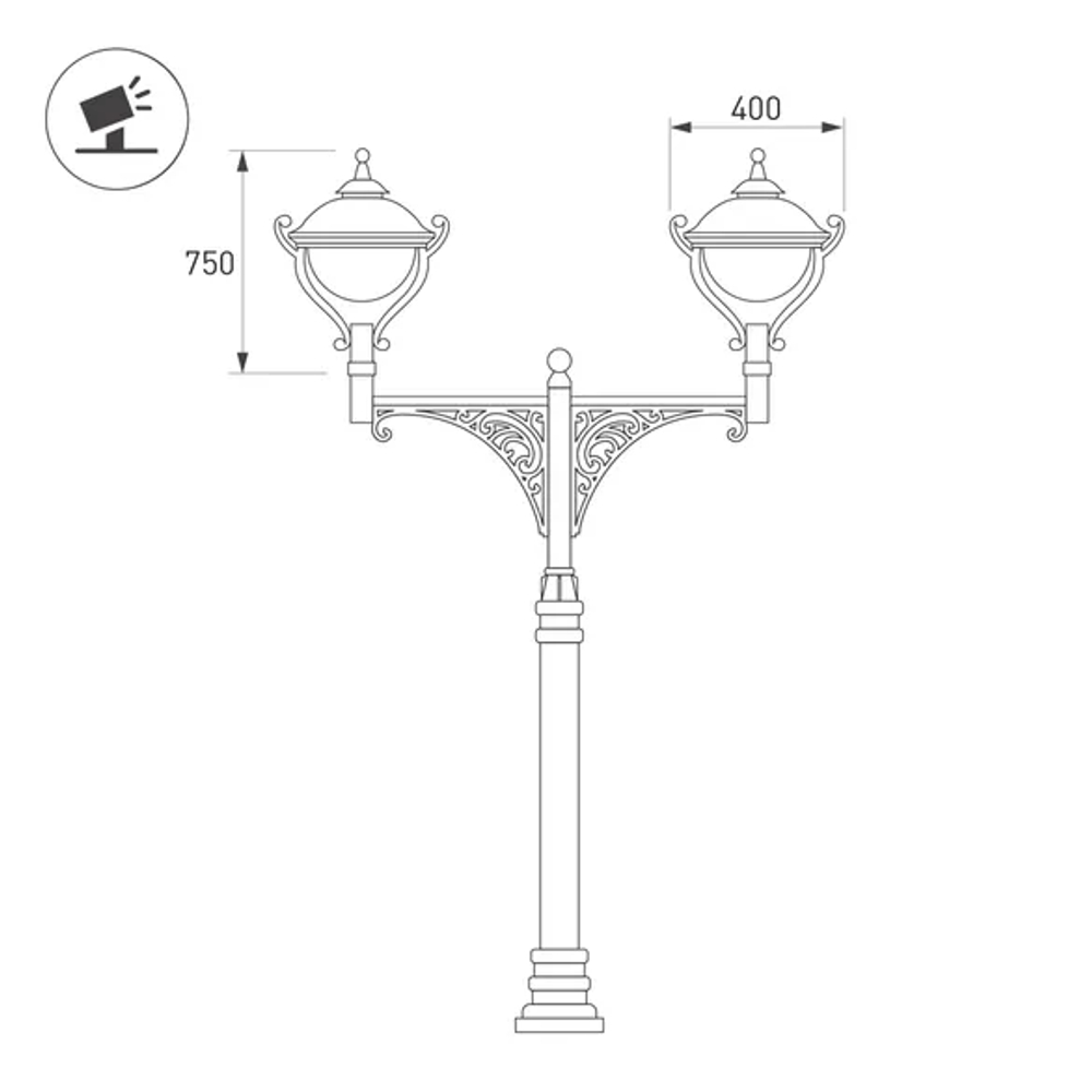 Светильник OXOR-AMPIL-O-400x750-35W Day4000 (BK, 120 deg, 230V) IP65 (Arlight, -) 052438