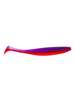 Приманка ZUB-IZI 208мм(8,2")-3шт, (цвет 021) фиолетовый верх -красный низ