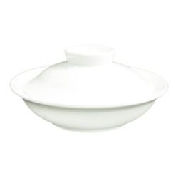Бульонница мисосупница 175 мл d 14,5 см h7 см с крышкой белая фарфор "Kunst Werk Bl" P.L. [6]
