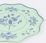 Тарелки пастельные большие "Винтаж с растительным орнаментом" 8 шт.