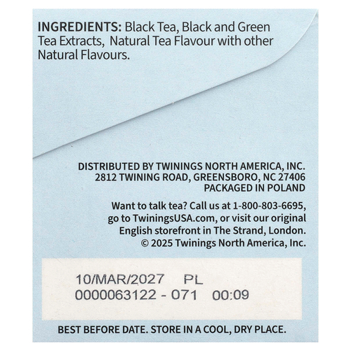 Twinings, Back Iced Tea, холодный чай, классический английский чай, без подсластителей, 20 чайных пакетиков, 40 г (1,41 унции)