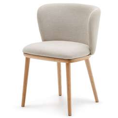 Стул Ciselia, бежевый шенилл, ножки из массива ясеня