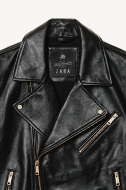 ZARA X WILLY CHAVARRIA КОЖАНЫЙ ЖИЛЕТ, ЧЕРНЫЙ