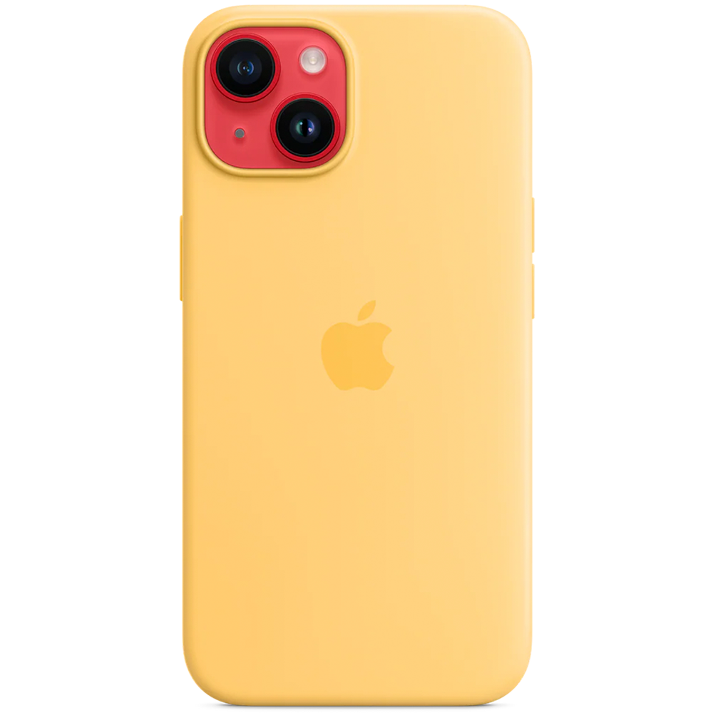 Силиконовый чехол с поддержкой MagSafe Apple Silicone Case для iPhone 14, Sunglow (Бледно-желтый)