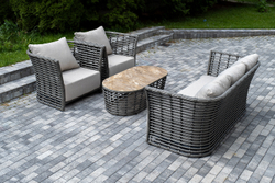 "Валенсия" лаунж-зона из искусственного ротанга, цвет серый