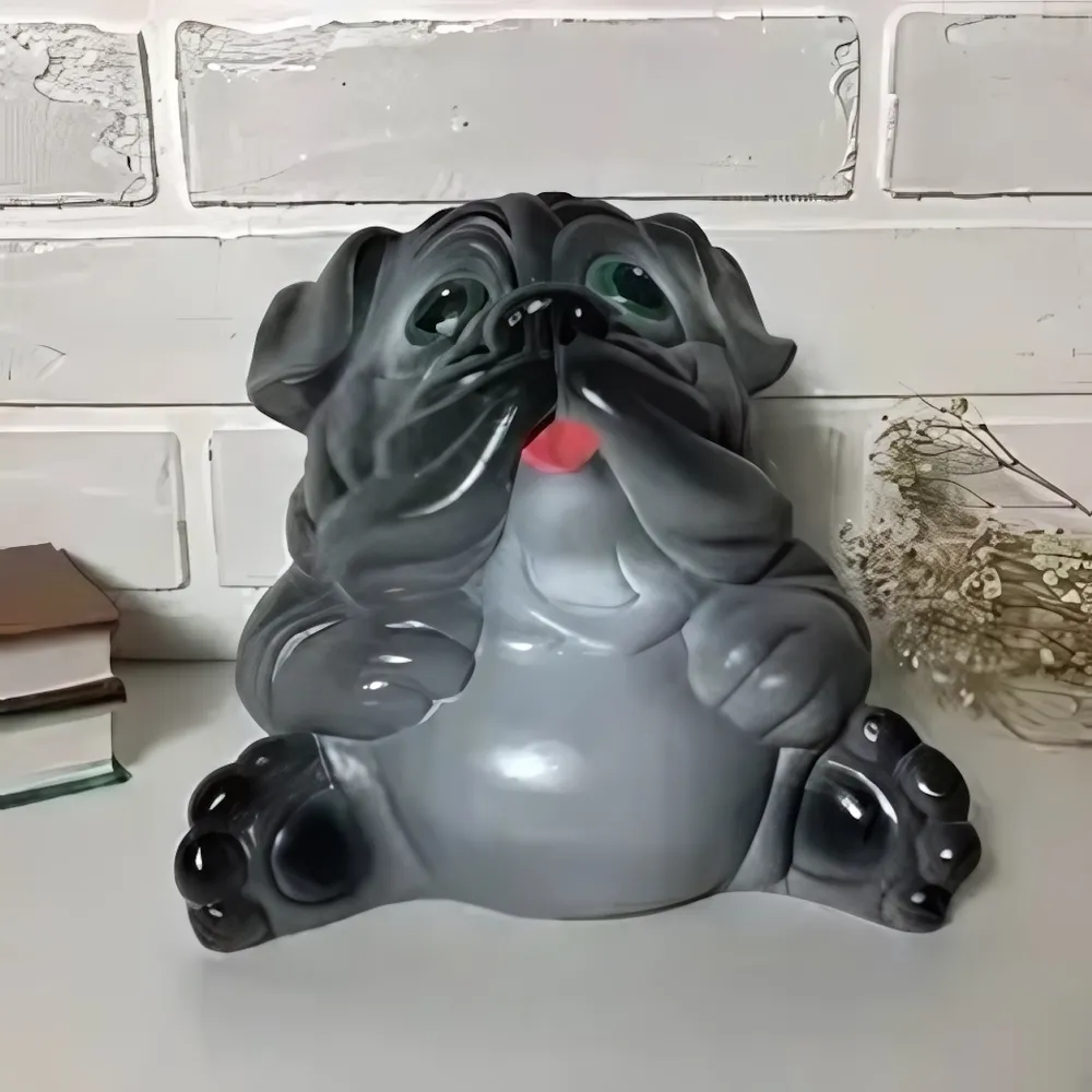 Копилка из гипса «Шарпей» 18см (серый) Копилка из гипса «Шарпей» 18см (серый)