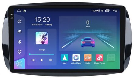 Магнитола для Smart ForTwo/ForFour 2014-2022 - Parafar PF214U2K на Android 13, QLED+2K, ТОП процессор, 8Гб+128Гб, CarPlay, 4G SIM-слот