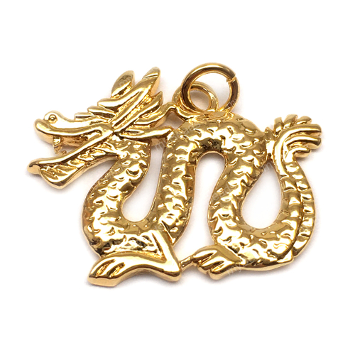 Подвеска "Китайский дракон" 24х17 мм, позолота