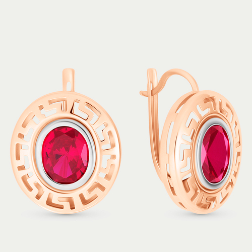 Серьги женские с фианитами из розового золота 585 пробы (арт. 20572С1)