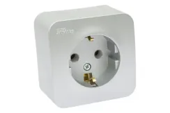 Розетка Systeme Electric BLANCA с заземлением накладная алюминий 30876