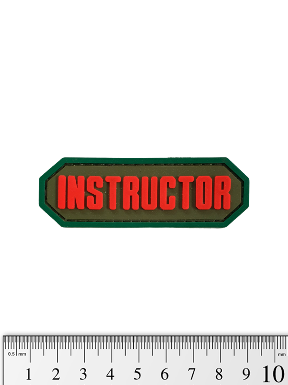 Шеврон Instructor PVC. Красный на оливе