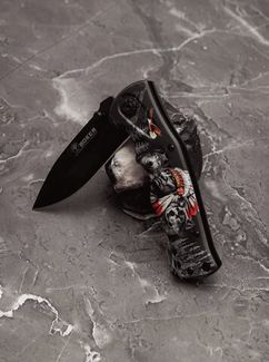 Складной нож тактический BOKER Черный с рисунком