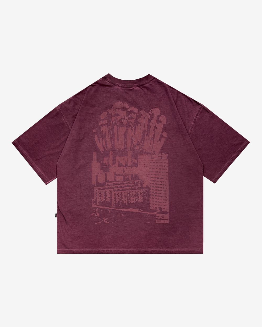 Футболка Issaya Omen Burgundy Garment Dyed бордовая