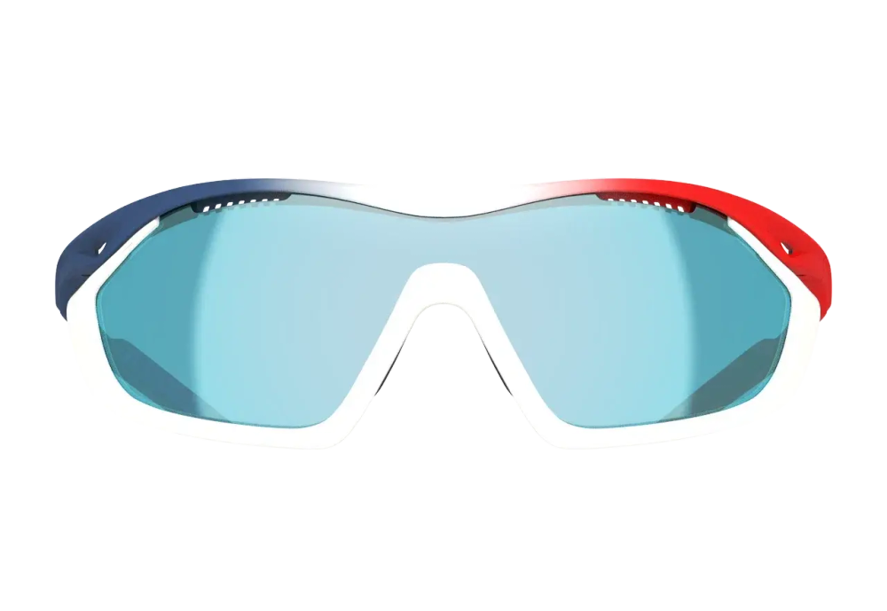 Спортивные очки с диоптриями 720armour Analog Pro / Matte Dark Grey Blue / Matte Neon Red Orange / Matte White Gasket / Smoke Full Blue White Lens