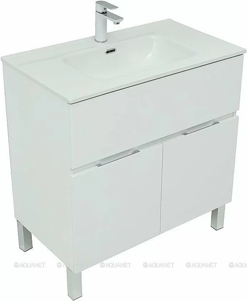 Тумба с раковиной Aquanet Алвита New 277550 80 белый матовый