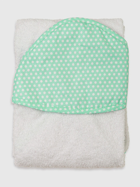 Полотенце-уголок топотушки М5-7 махра 100*75 см горох бирюзовый