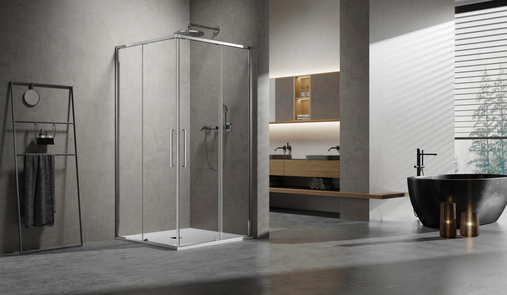 Душевой уголок Slim 8mm VSS-6SL900CL, 900*900, хром, стекло прозрачное