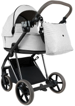 Детская коляска Roan Sol Vintage Luxury 2.0 3 в 1 с автокреслом Pituso Baesa Pro Black,Beige Canopy PIX/50/L Pixel/Light/Black/руч.Cappuccino