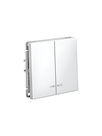 Выключатель 2-кл. ArtGallery (сх. 5а) 10AX с подсветкой механизм лотос SE GAL001353