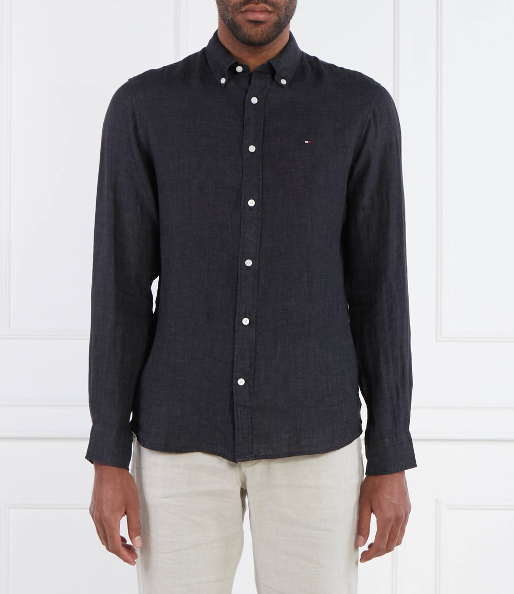 Льняная рубашка PIGMENT DYED Tommy Hilfiger - графитовый(MW0MW34602)