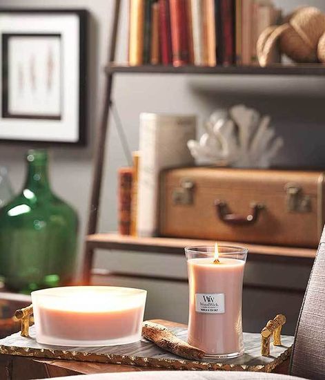 Ваниль и морская соль, ароматическая свеча эллипс, WoodWick