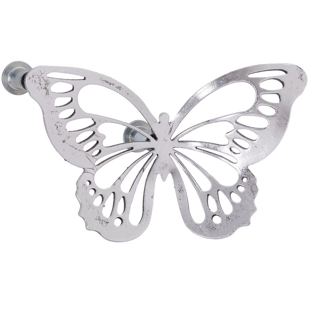 Ручка мебельная Бабочки 130 Античное серебро