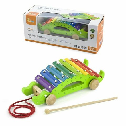 Музыкальные игрушки Viga - Деревянный ксилофон на колесиках 65см - Вига 50342