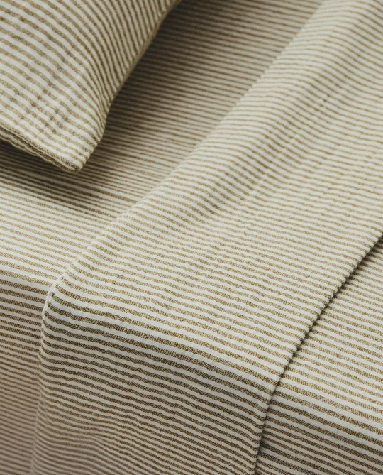 ZARA HOME ДЕТСКАЯ ПРОСТЫНЯ В ПОЛОСКУ, ЗЕЛЕНЫЙ
