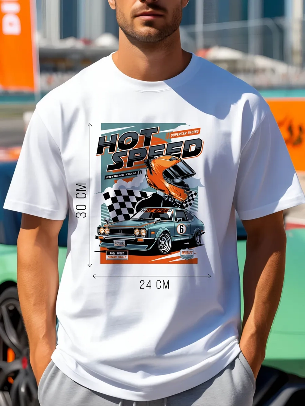 Футболка мужская y2k с принтом машиной