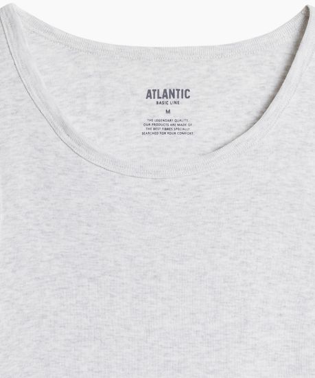 Майка мужская классическая Atlantic Basic BMV-046, хлопок, светло-серый меланж