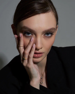 Кольцо Rainbow с зеленым камнем