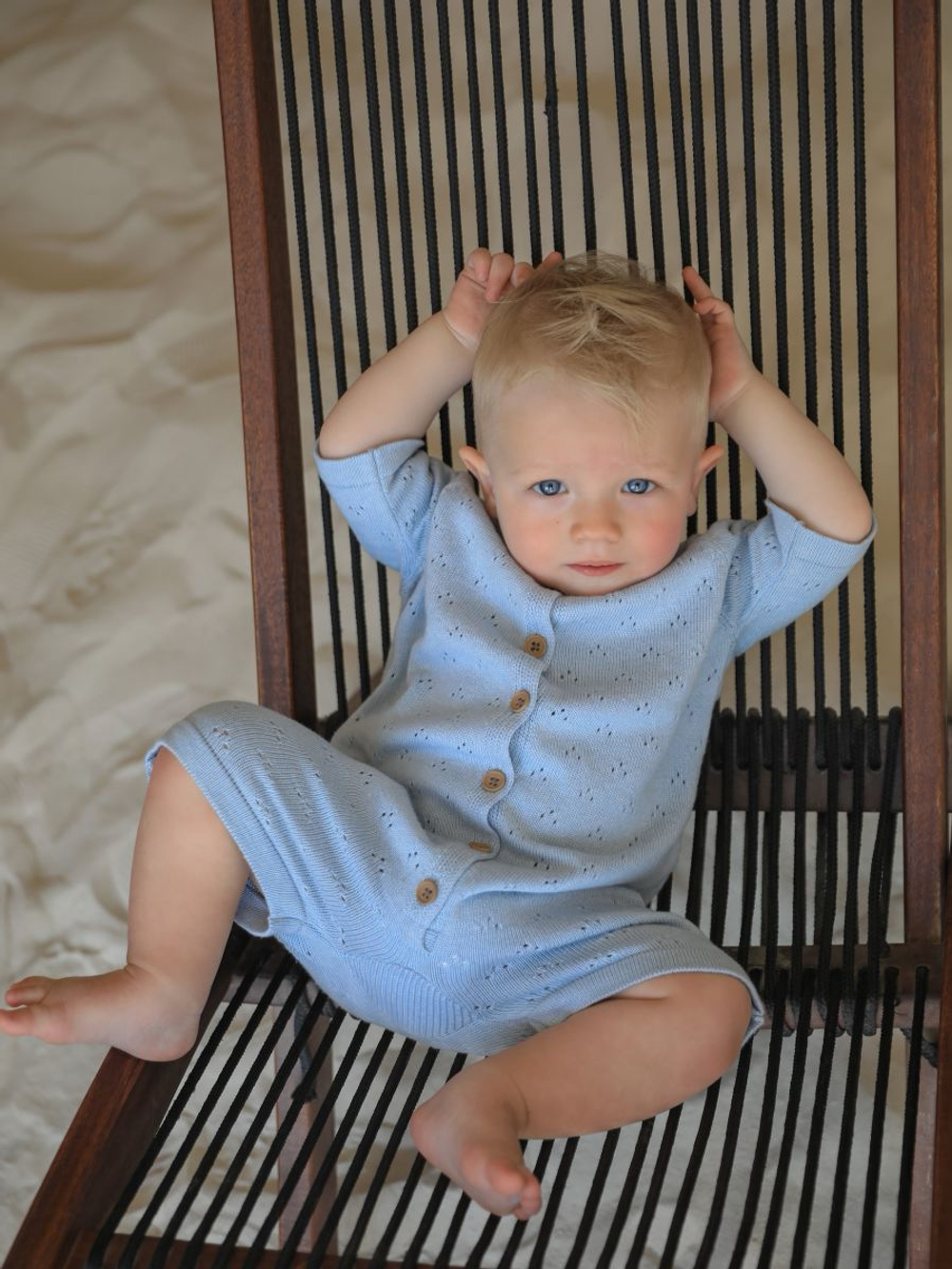 Песочник вязаный из хлопка, Голубой