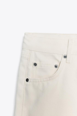 ZARA ДЖИНСЫ BAGGY С НИЗКОЙ ПОСАДКОЙ — ZW COLLECTION, ЭКРЮ