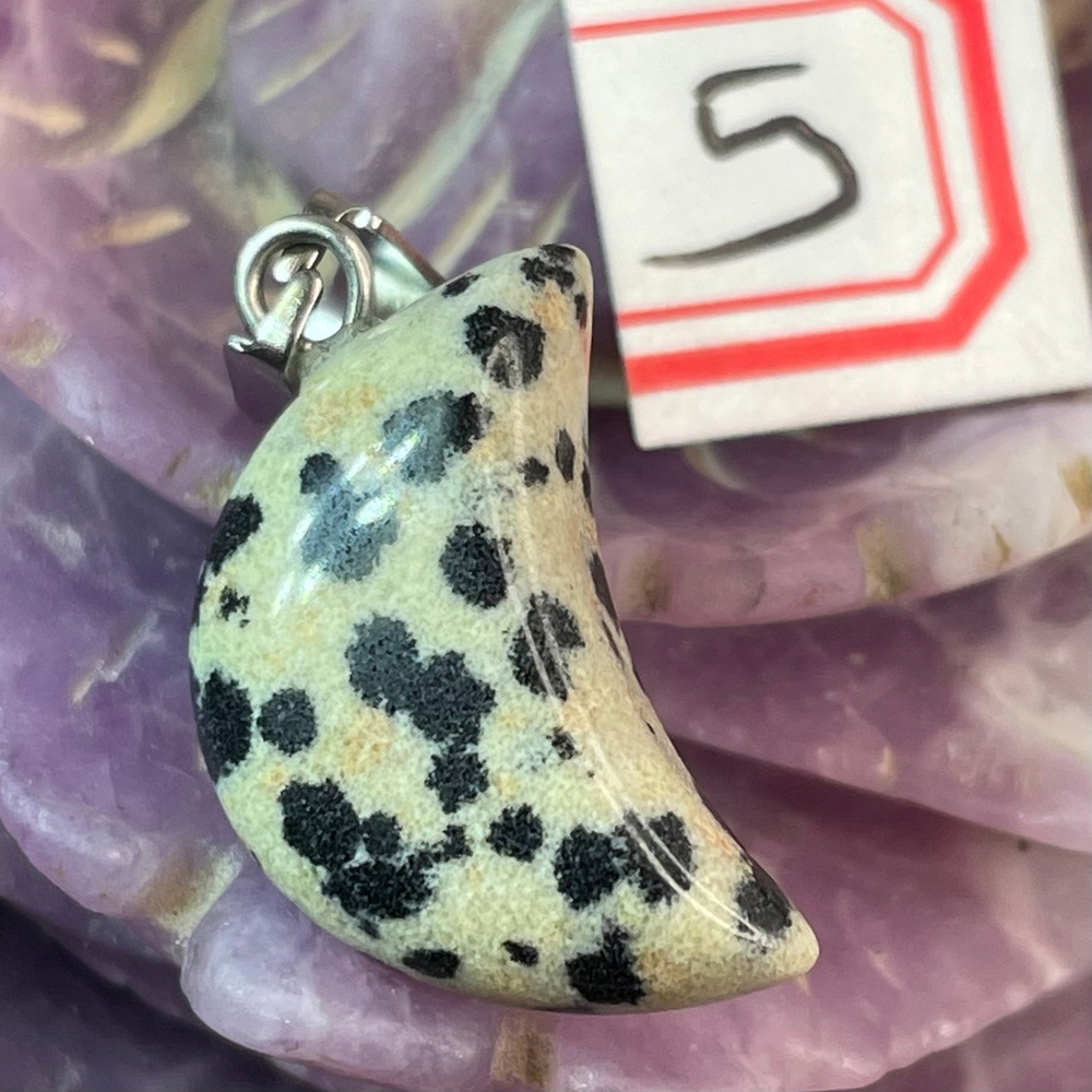 37217 Яшма далматин Кулон Месяц 20мм