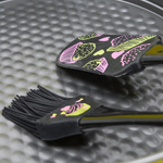 Набор кисточка и лопатка силиконовые "Кексики" черный, 22,2*4см