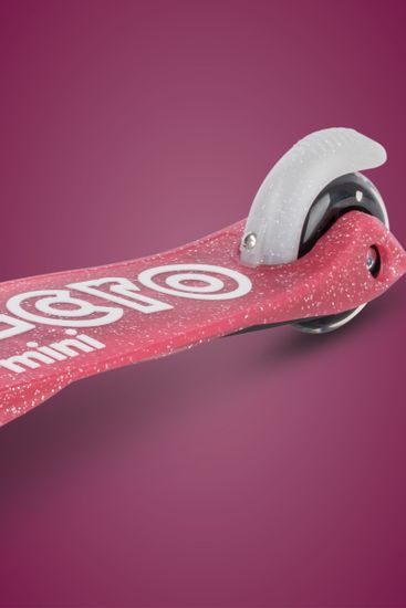 Cамокат Mini Micro Deluxe Блестящий LED розовый