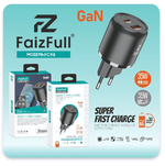 Зарядное устройство FaizFull FC98 GaN PD35W+TC35W 3A Type-C+USB Black