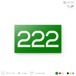Номер на дверь 222, табличка на дверь для офиса, квартиры, кабинета, аудитории, склада, зеленая 120х70 мм, Айдентика Технолоджи
