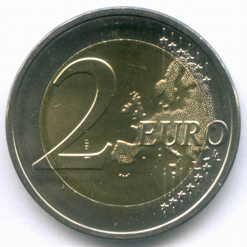 2 евро 2015 год. Мальта. 100 лет Первому полету из Мальты. Биметалл UNC