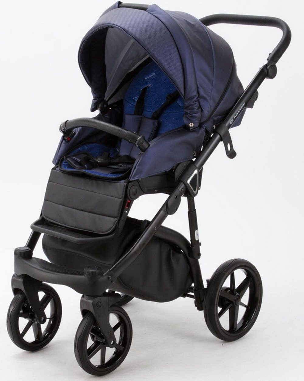 Детская коляска Adamex Bibione Deluxe 2 в 1 BI-SM09 (Т.СИН.ПЕРЛ.ПЕРФ.КОЖА)