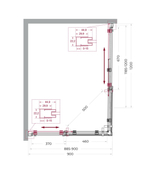 Душевой уголок 120х90см BelBagno MARINO-2-AH-2-120/90-C-GM профиль оружейная сталь, стекло прозрачное