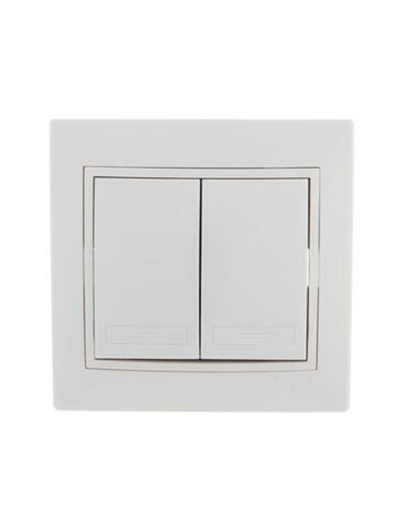 Выключатель 2-кл. СП Mira 10А IP20 с бел.вставкой бел. LEZARD 701-0202-101