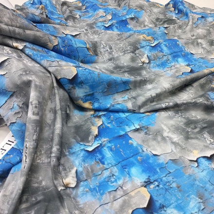 Кулирка с лайкрой Кракелюр на синем