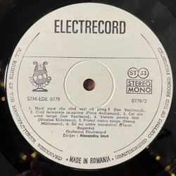 Винтажная виниловая пластинка LP Orchestra Electrecord , Dirijor Alex. Imre, Famous Romanian Tangos (Румыния 1976)